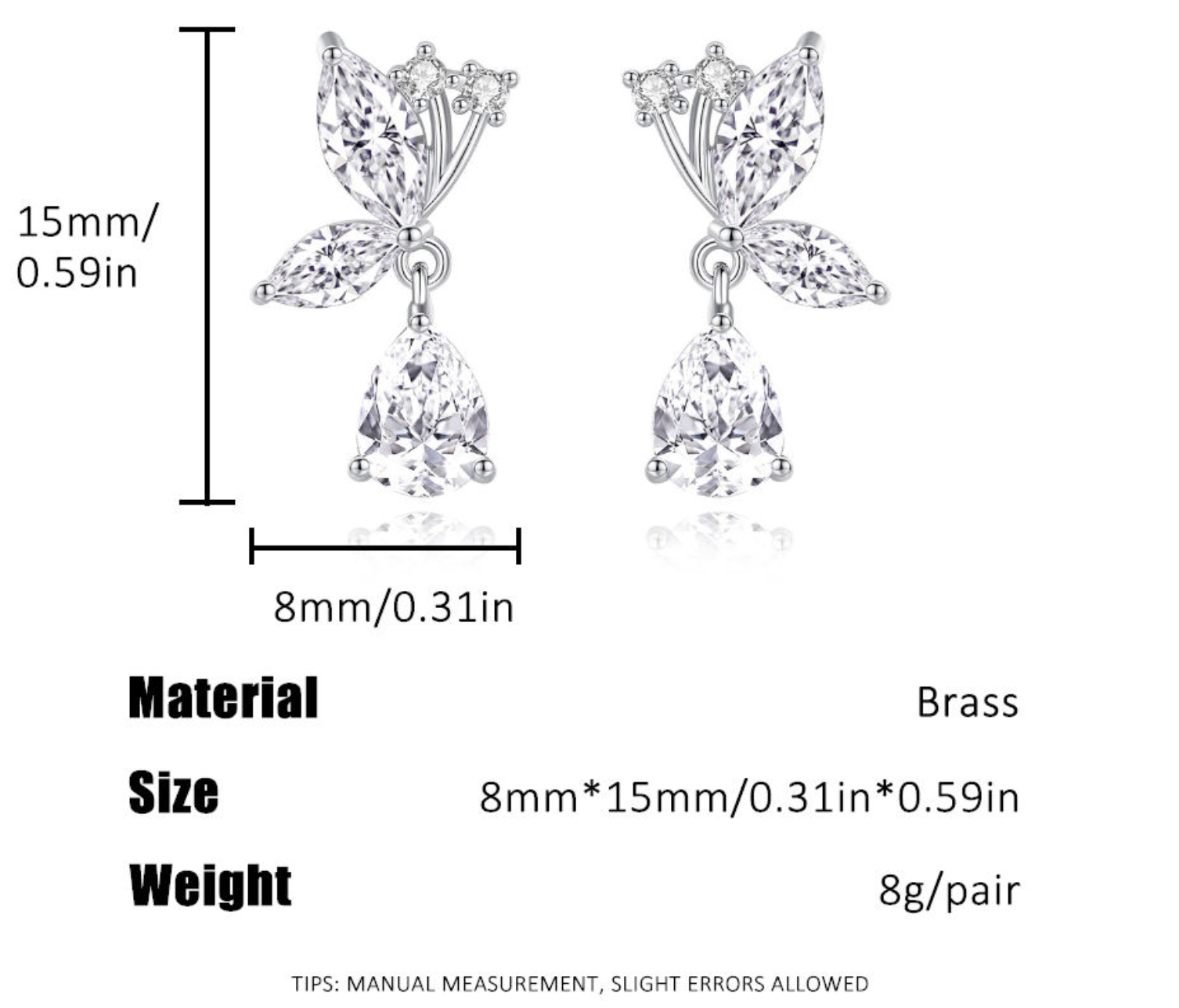 Marquise Zircon Teardrop Dangle Earrings