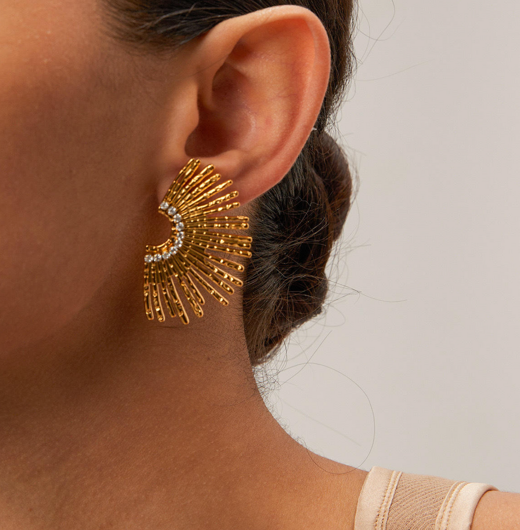 Gold-Plated Stainless Steel Boho Earrings