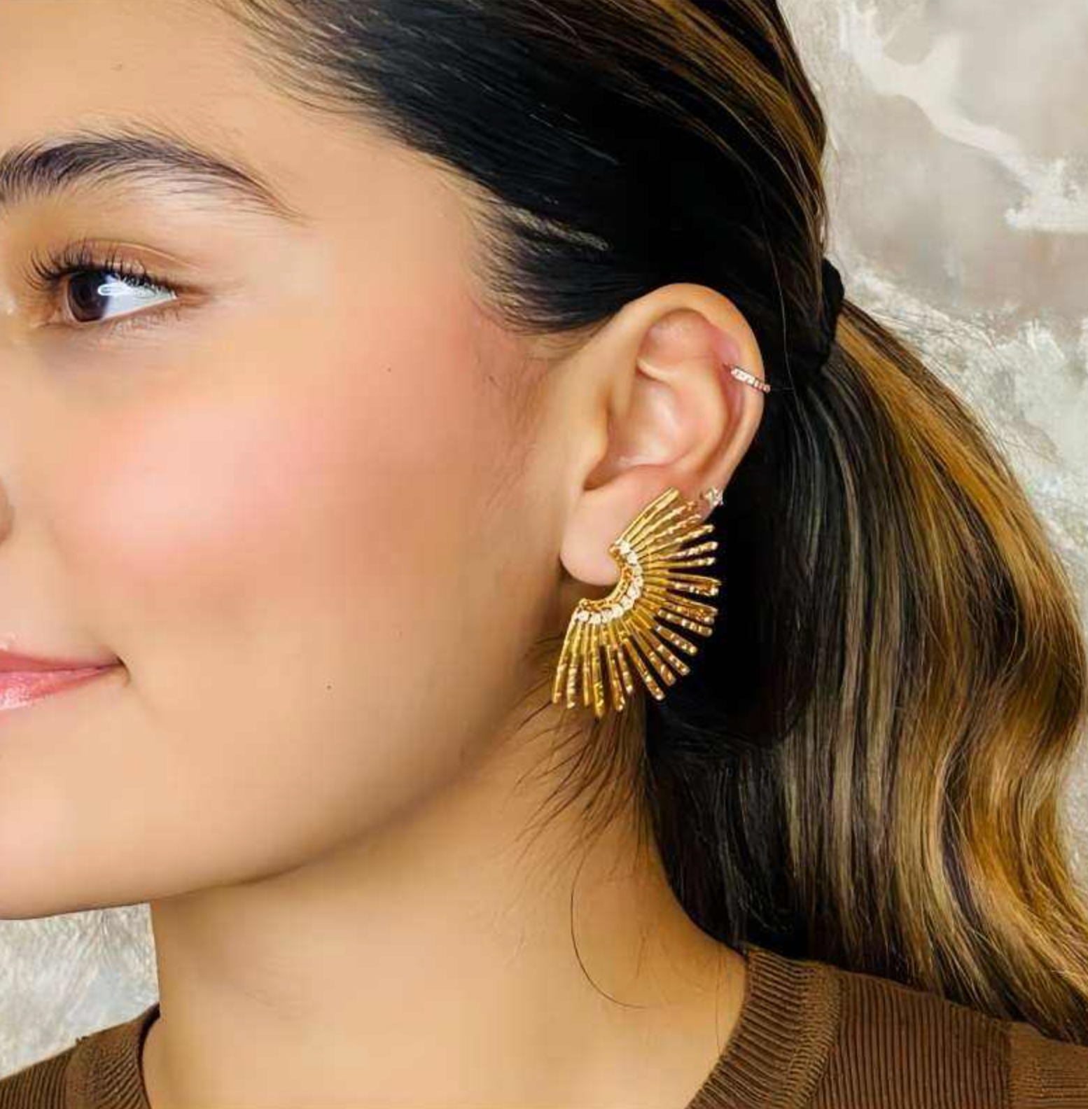 Gold-Plated Stainless Steel Boho Earrings