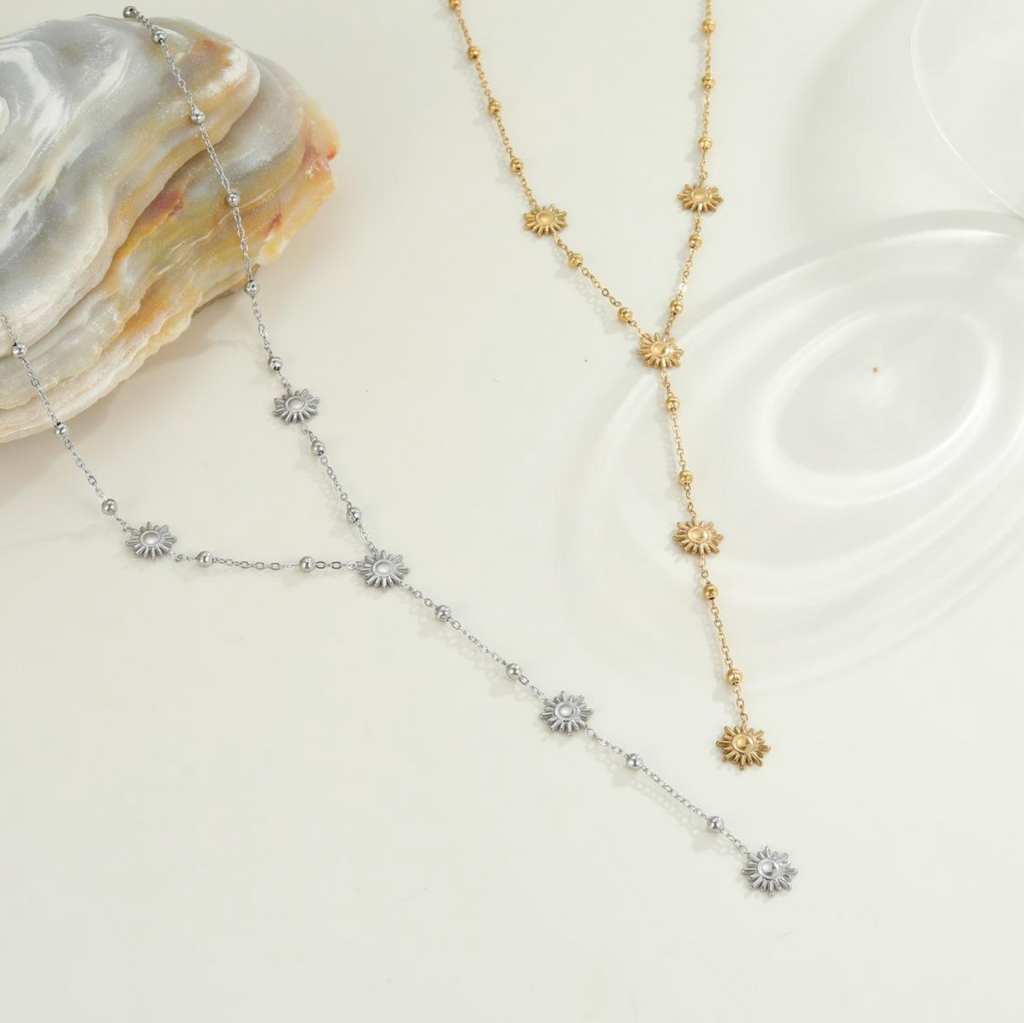 Geometric Y-Shape Zircon Necklace