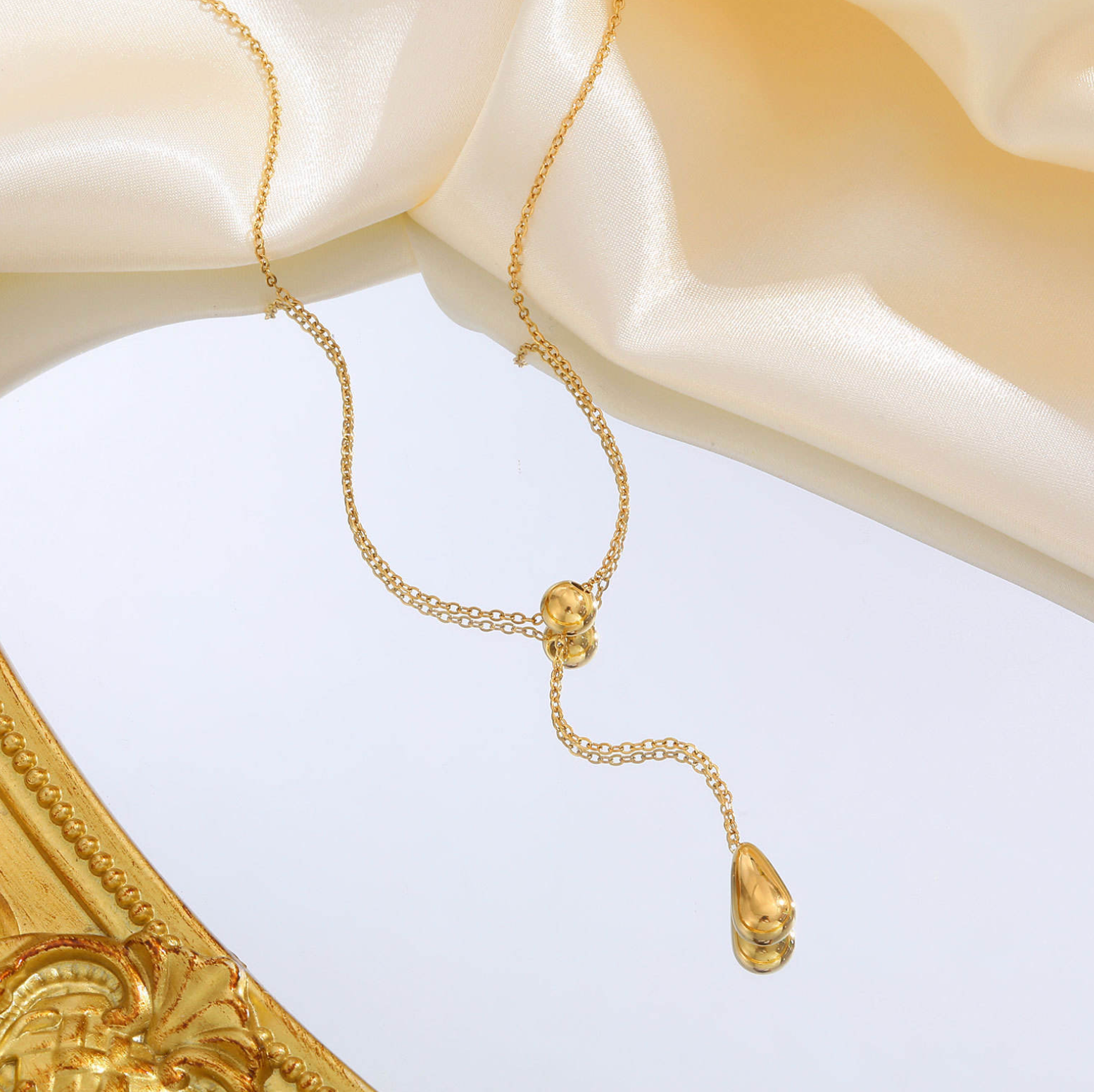 Y-Shape Water Drop Pendant Necklace