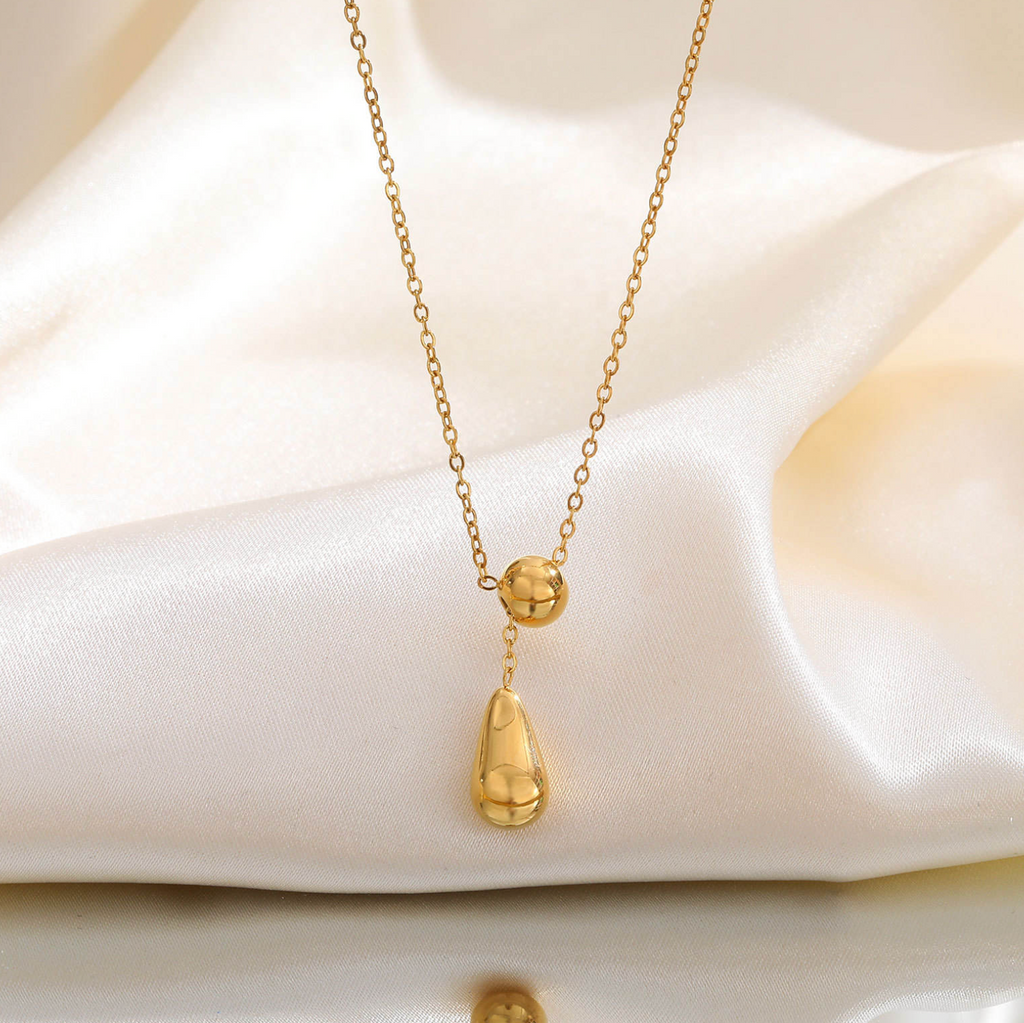 Y-Shape Water Drop Pendant Necklace