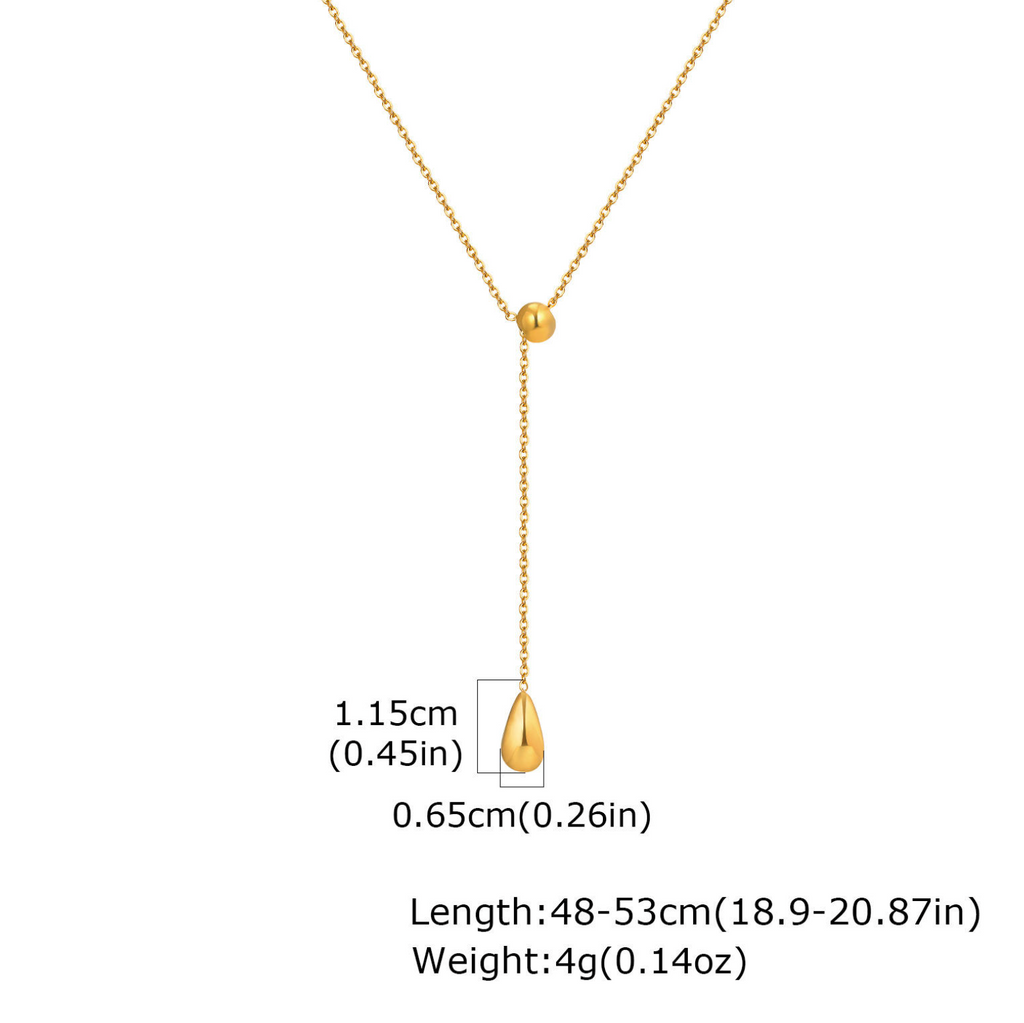 Y-Shape Water Drop Pendant Necklace