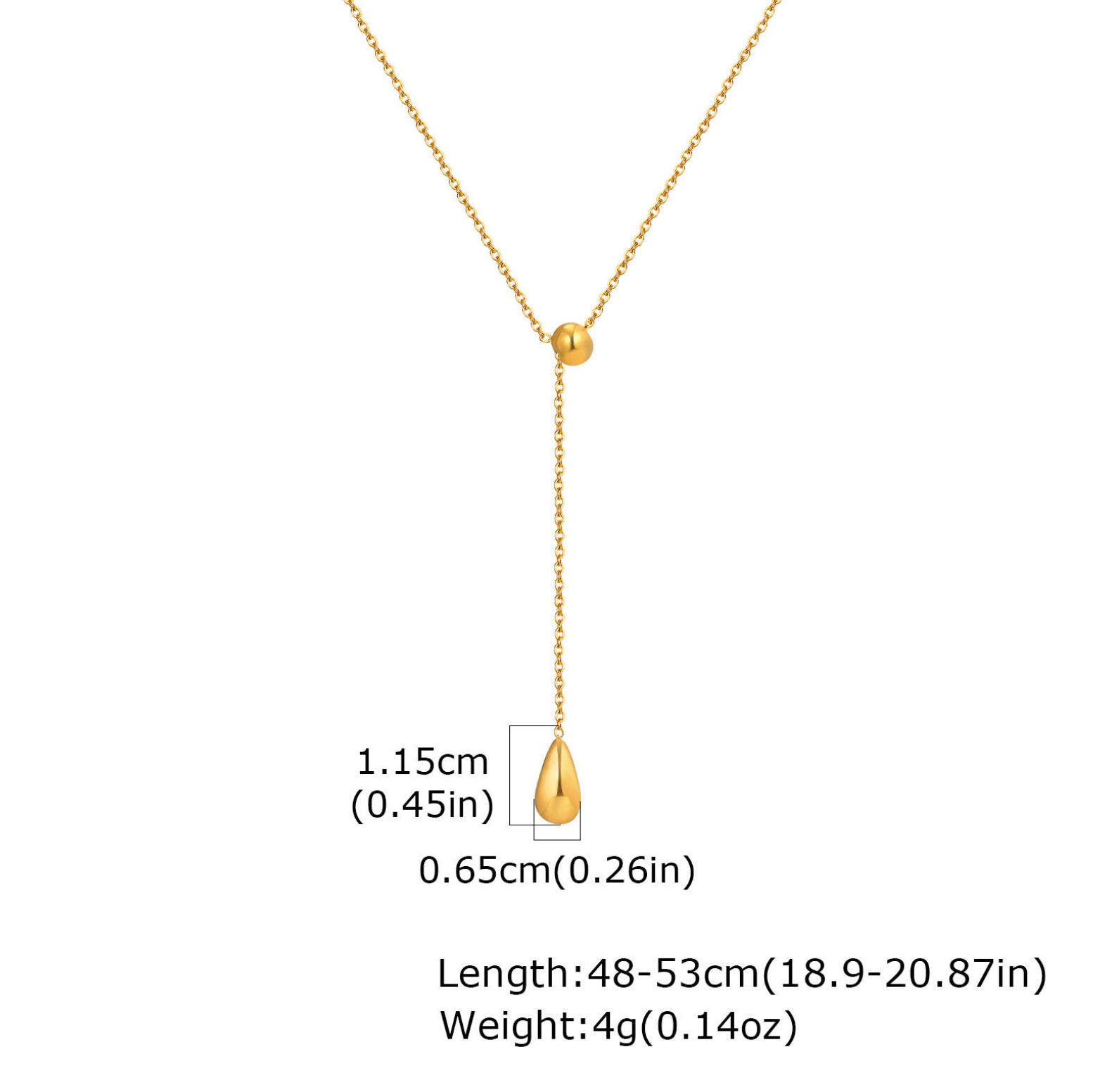 Y-Shape Water Drop Pendant Necklace