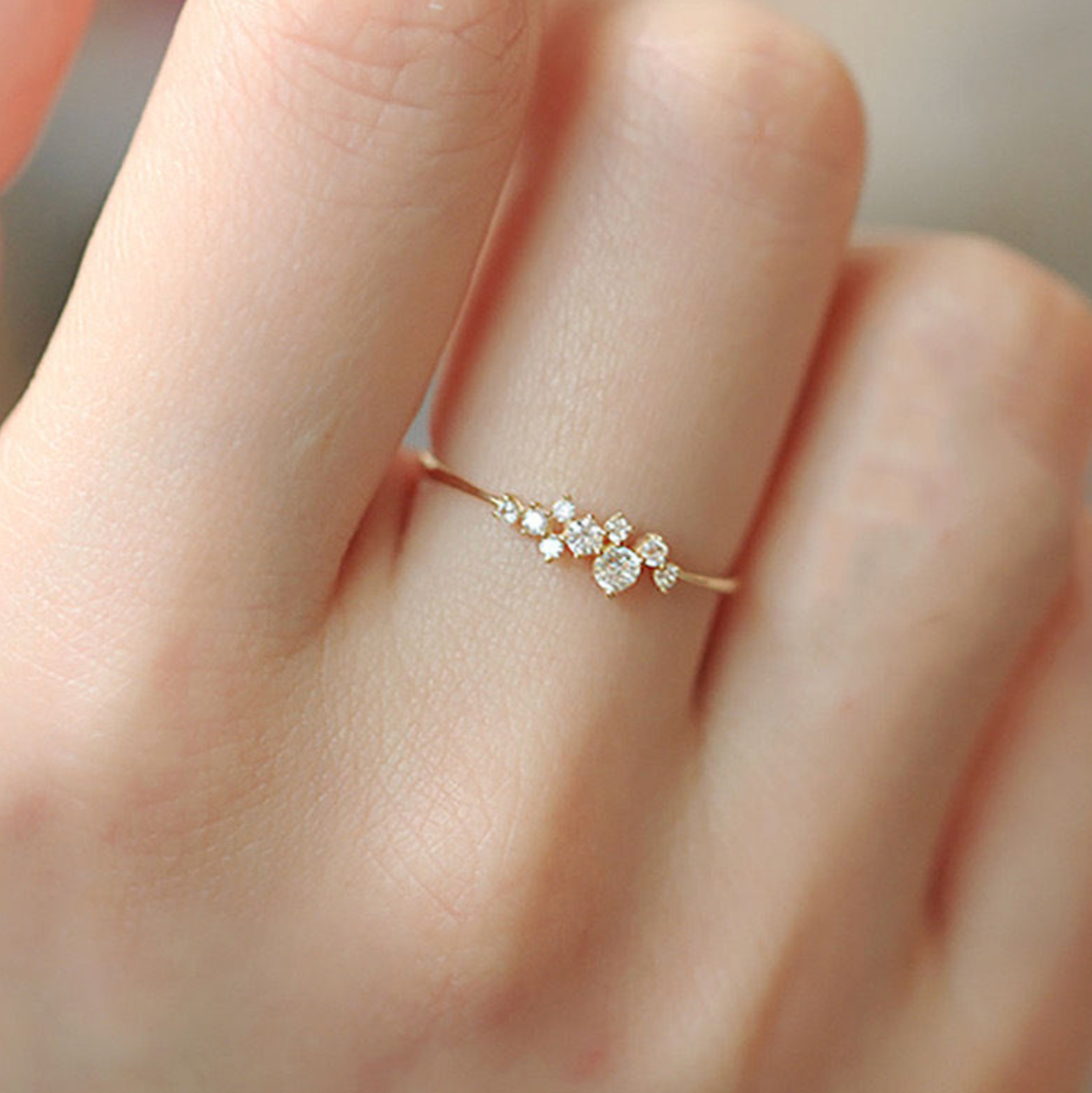 Elegant Shiny Zircon Statement Ring