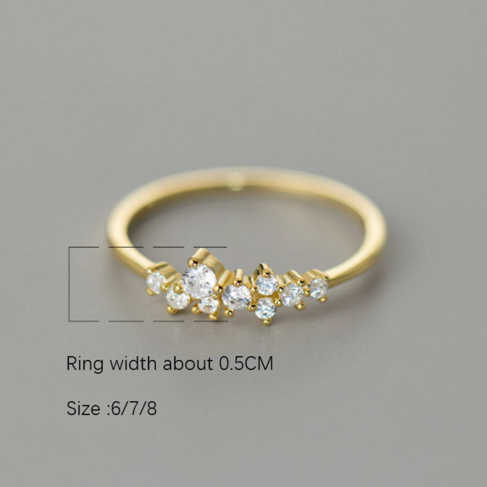 Elegant Shiny Zircon Statement Ring
