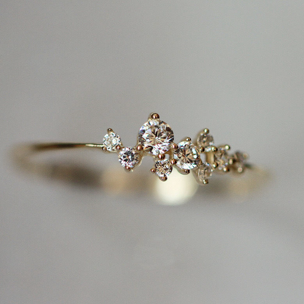 Elegant Shiny Zircon Statement Ring