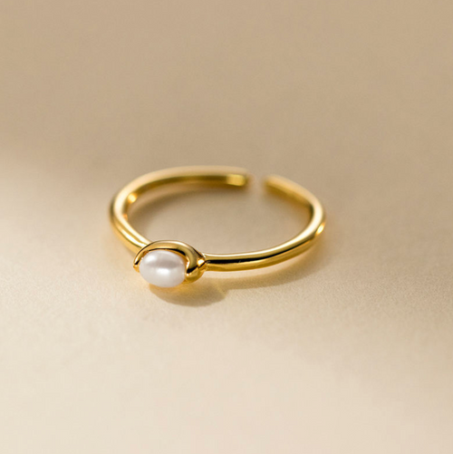 Elegant Open Pearl Ring