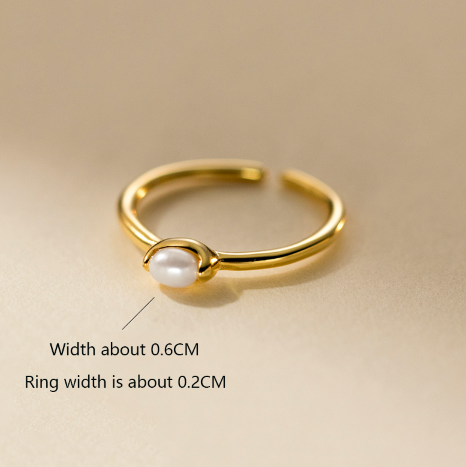 Elegant Open Pearl Ring
