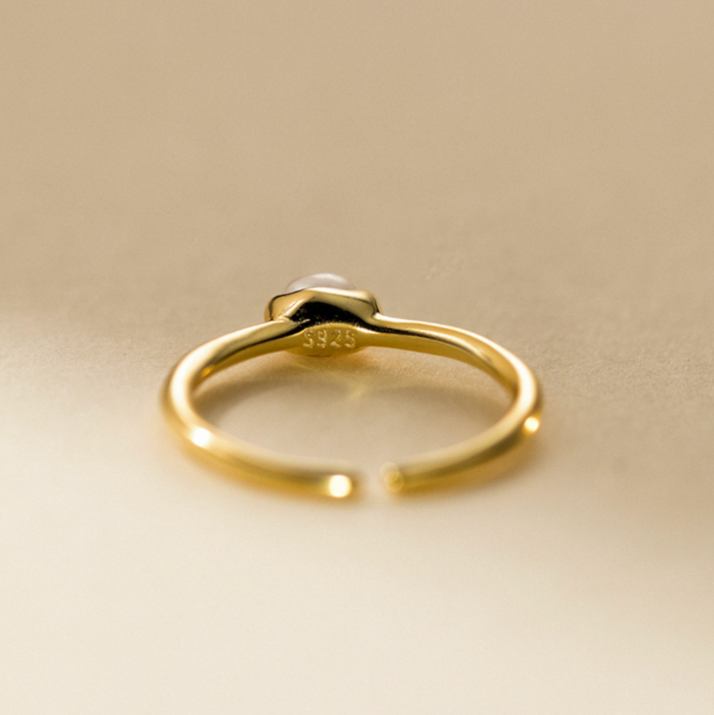 Elegant Open Pearl Ring