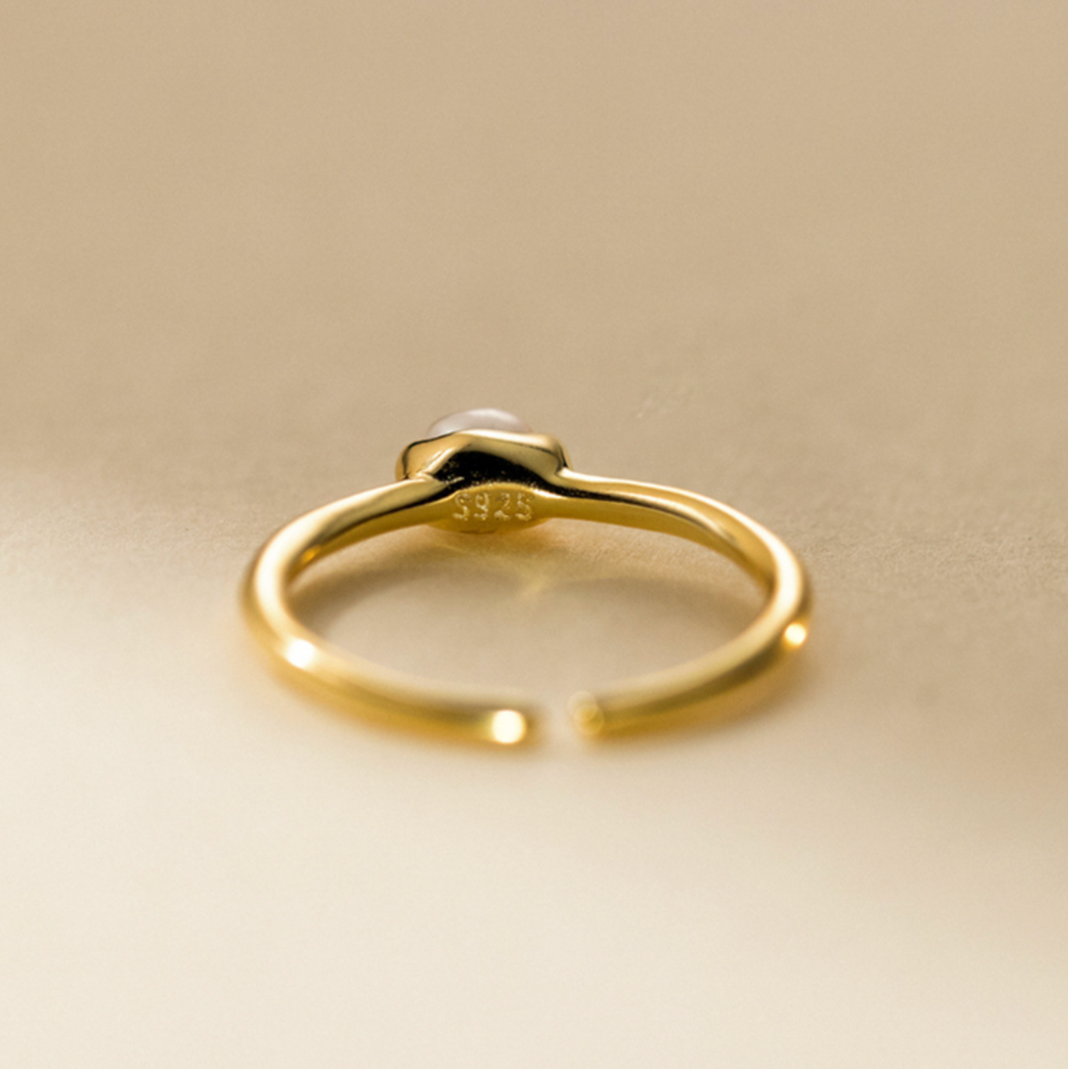 Elegant Open Pearl Ring