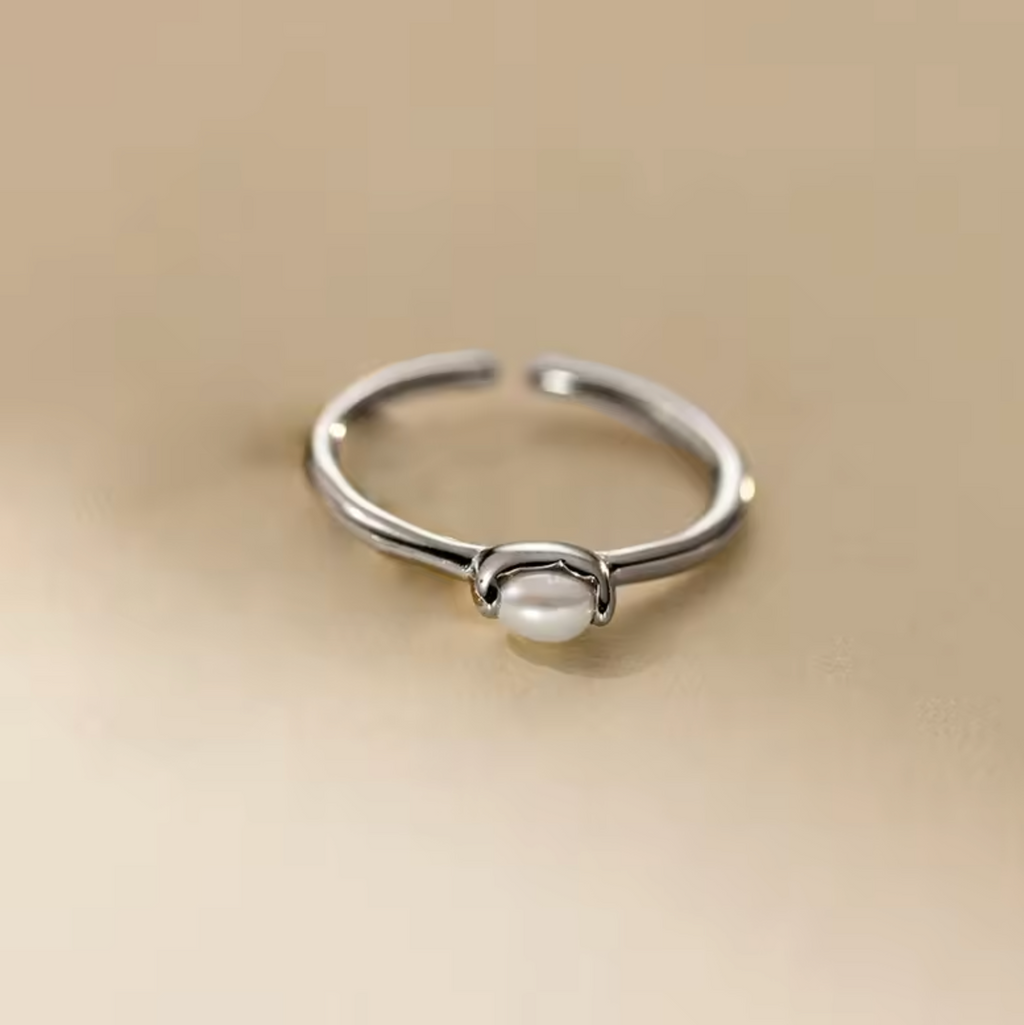 Elegant Open Pearl Ring
