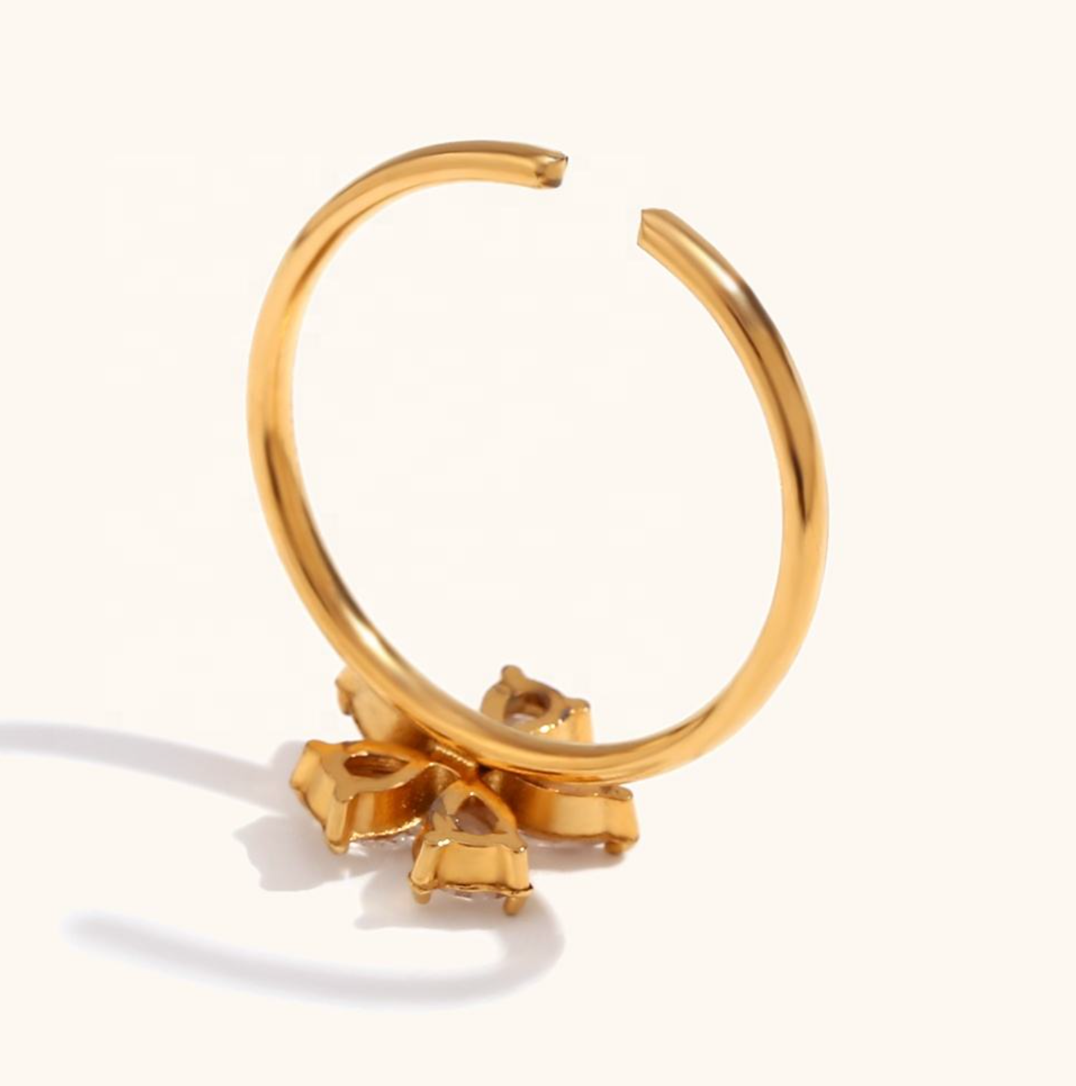 Delicate Floral Open Ring